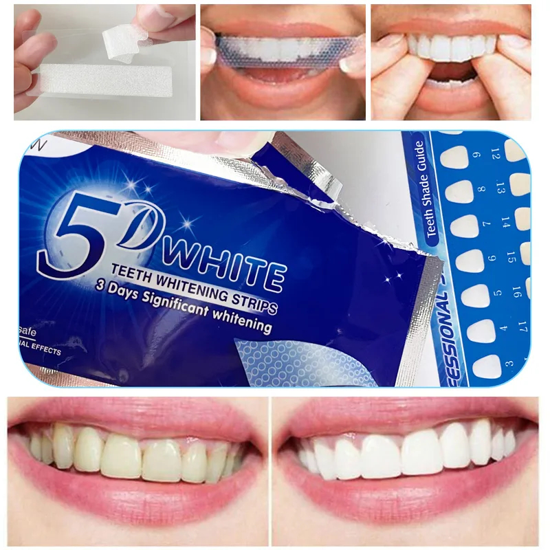 Teeth Whitening Gel Refills - 1-12pcs 5D Whitening Teeth Stickers White