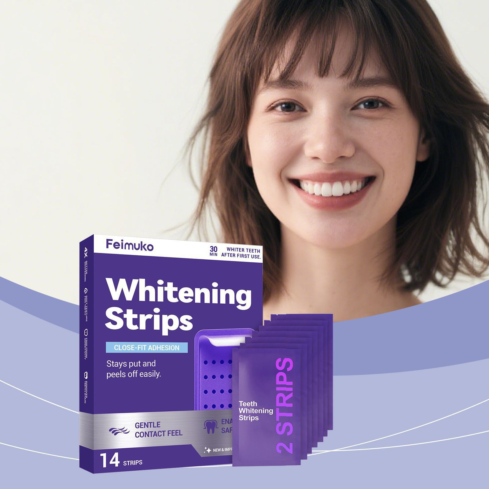 Purple Teeth Whitening Strips  - огляд і ціна Teeth Whitening Foam Toothpaste