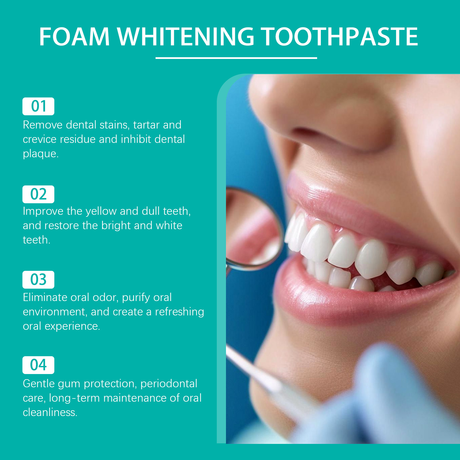Teeth Whitening Foam Toothpast - огляд і ціна Teeth Whitening Foam Toothpaste