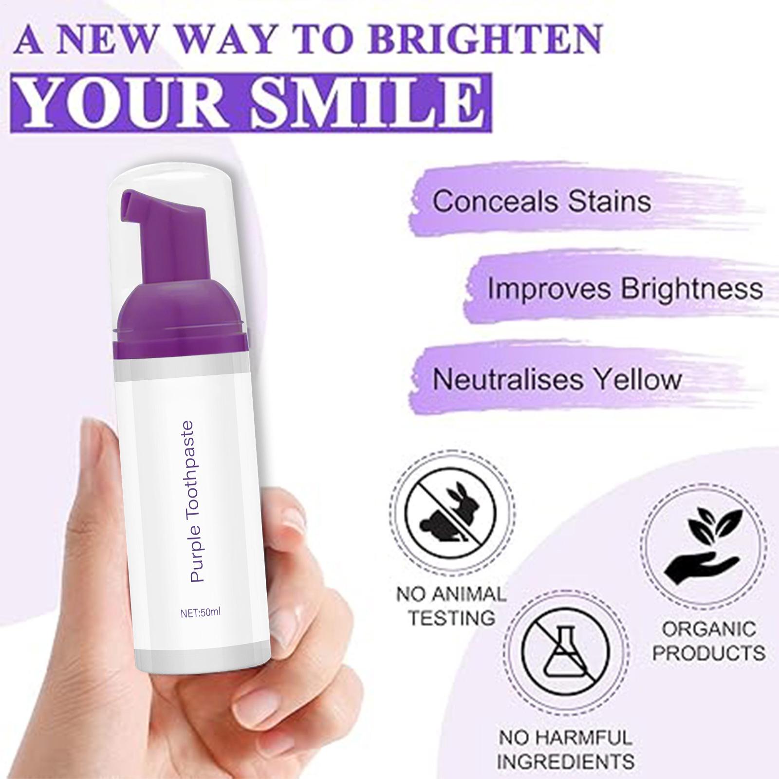 50ml Purple Whitening Toothpas - огляд і ціна Teeth Whitening Foam Toothpaste