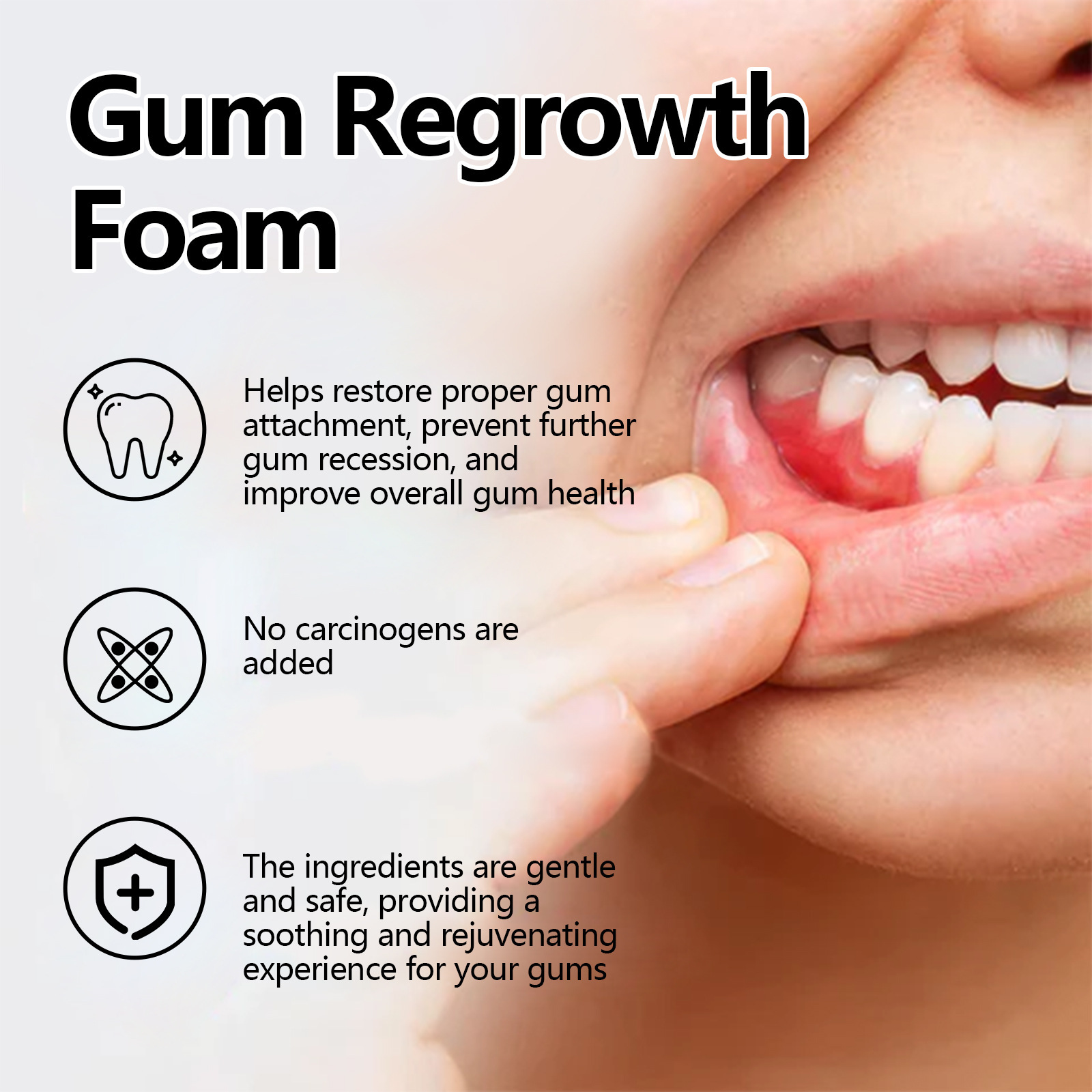 Gum Repair Foam Mousse Toothpa - огляд і ціна Teeth Whitening Foam Toothpaste