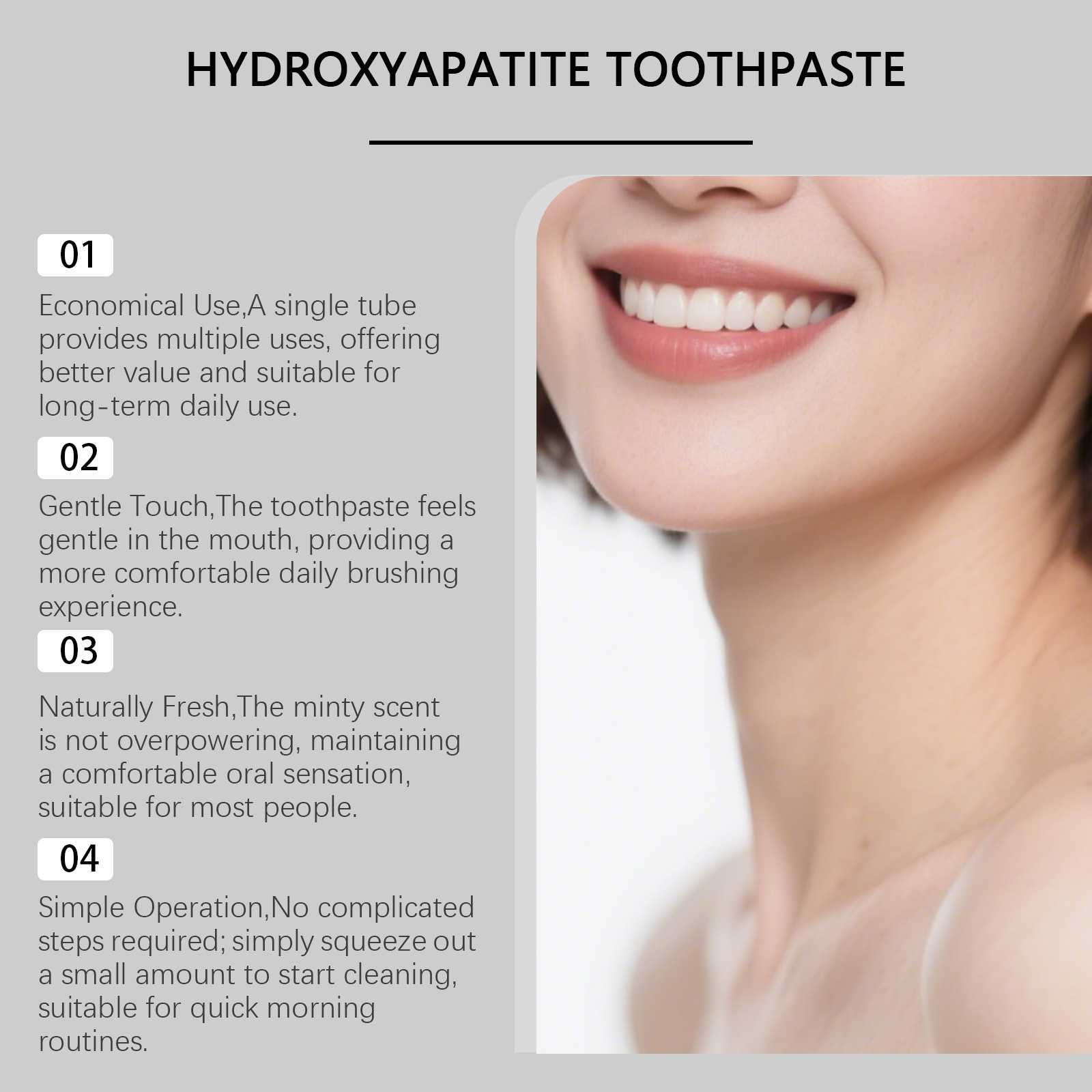 7.5% Hydroxyapatite Peppermint - огляд і ціна Teeth Whitening Foam Toothpaste