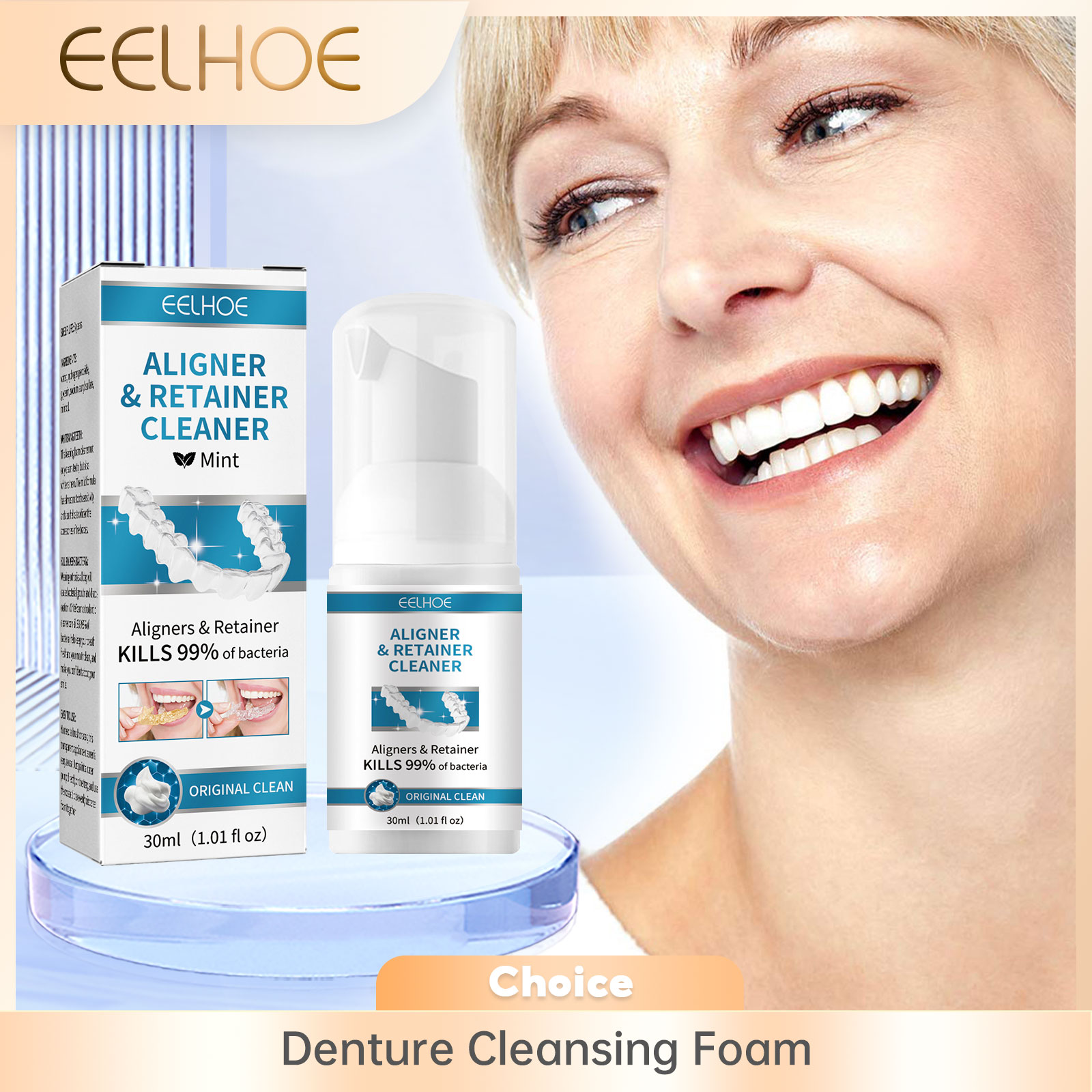 Aligner Denture Cleaner Foam D - огляд і ціна Teeth Whitening Foam Toothpaste