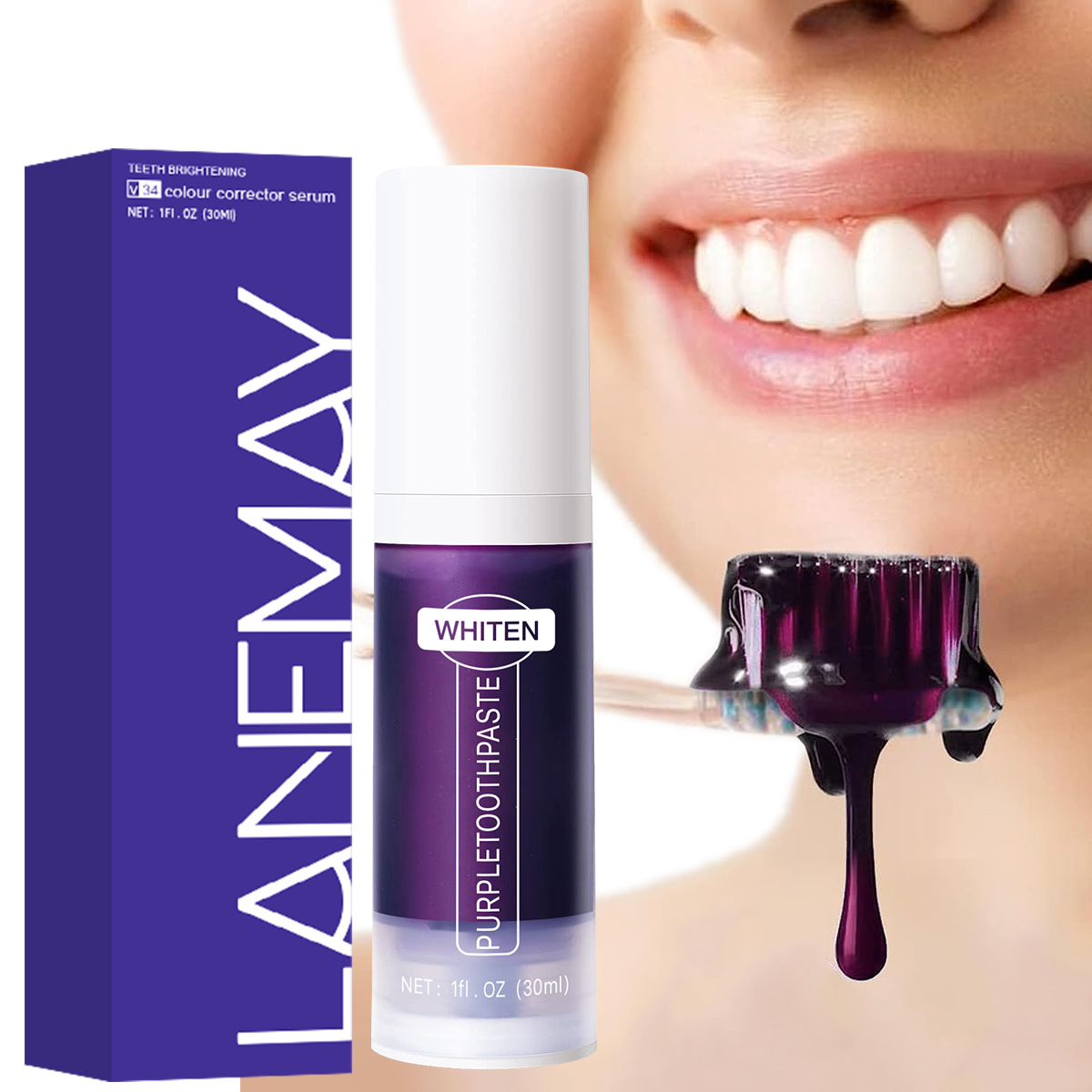 Purple Toothpaste Color Correc - огляд і ціна Teeth Whitening Yellow Teeth