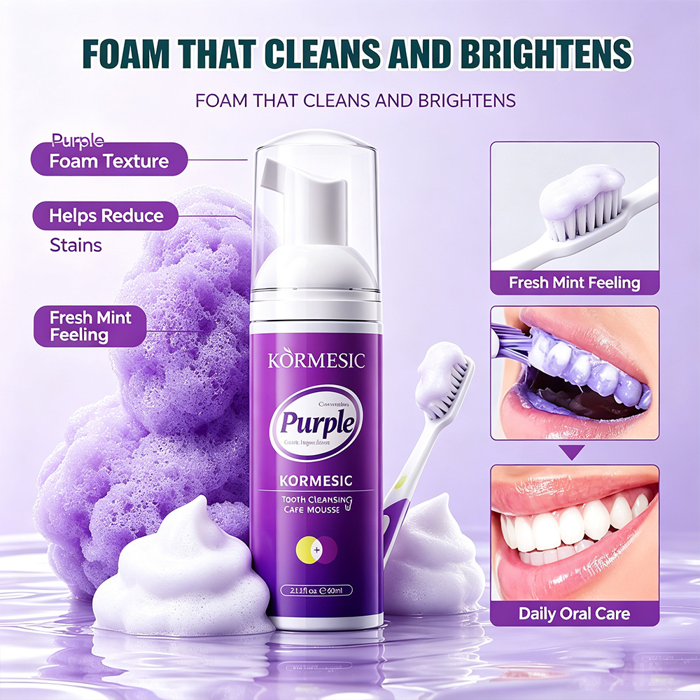 Purple Whitening Tooth Mousse  - огляд і ціна Teeth Whitening Foam Toothpaste