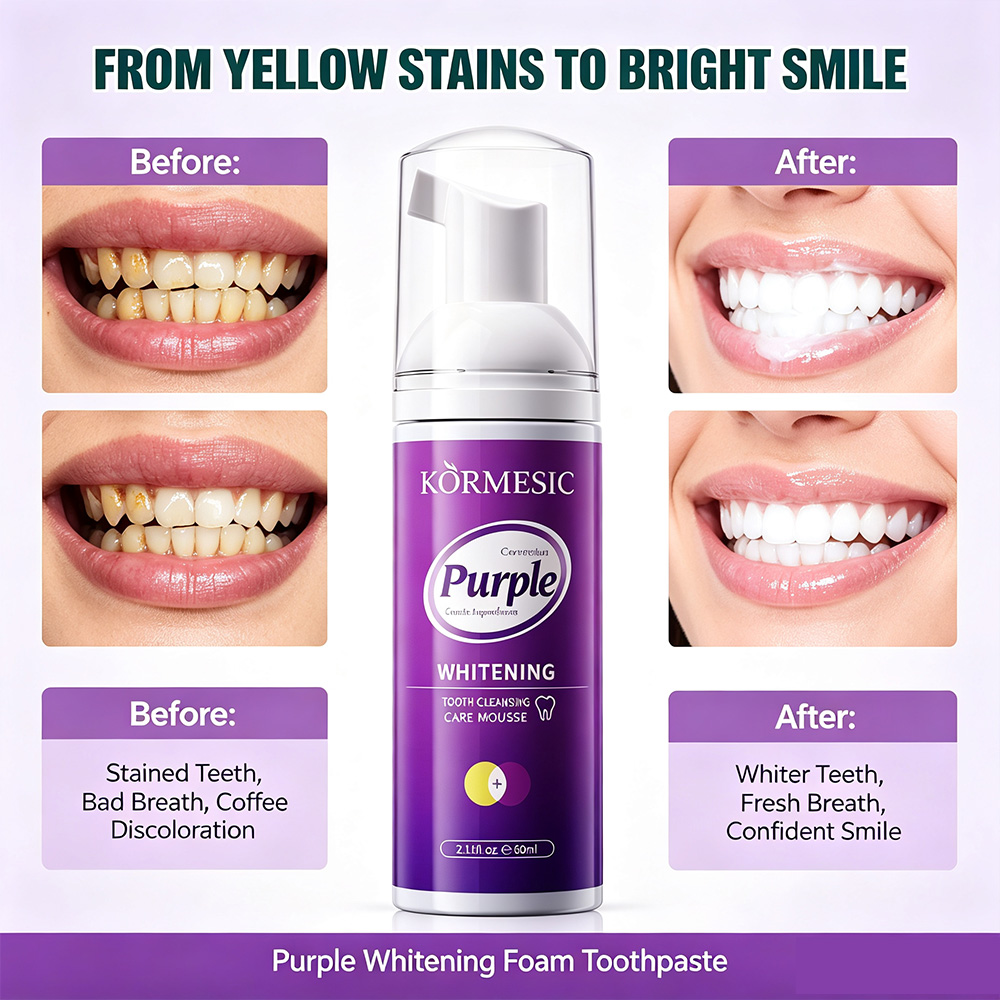 Purple Whitening Tooth Mousse  - огляд і ціна Teeth Whitening Foam Toothpaste