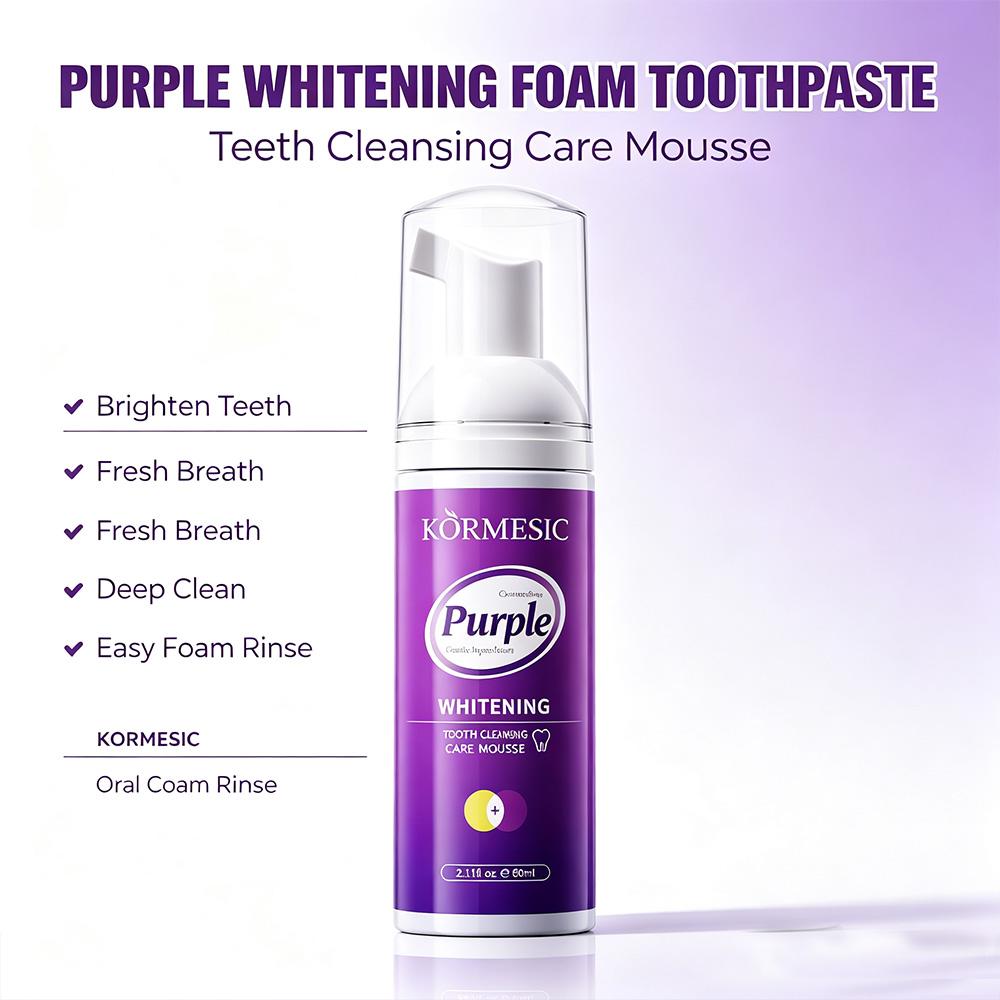 Purple Whitening Tooth Mousse  - огляд і ціна Teeth Whitening Foam Toothpaste