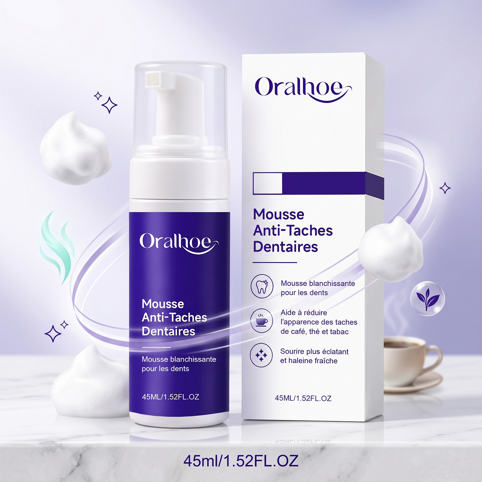 Purple Toothpaste Mousse Foam  - огляд і ціна Teeth Whitening Foam Toothpaste