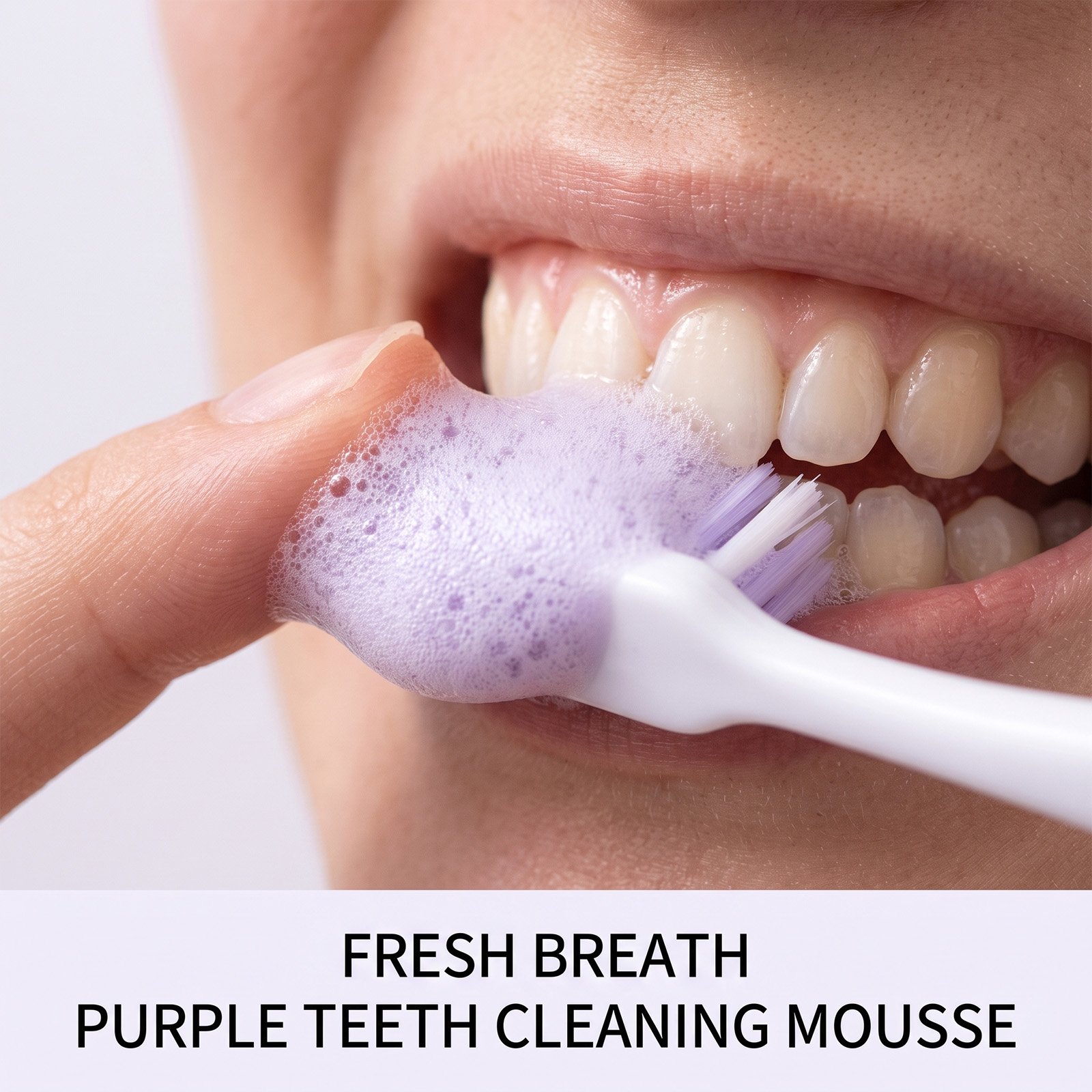 Purple Toothpaste Mousse Foam  - огляд і ціна Teeth Whitening Foam Toothpaste