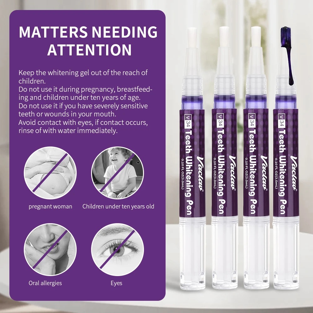 Vaclav V34 Purple Teeth Whiten - огляд і ціна Teeth Whitening Pens
