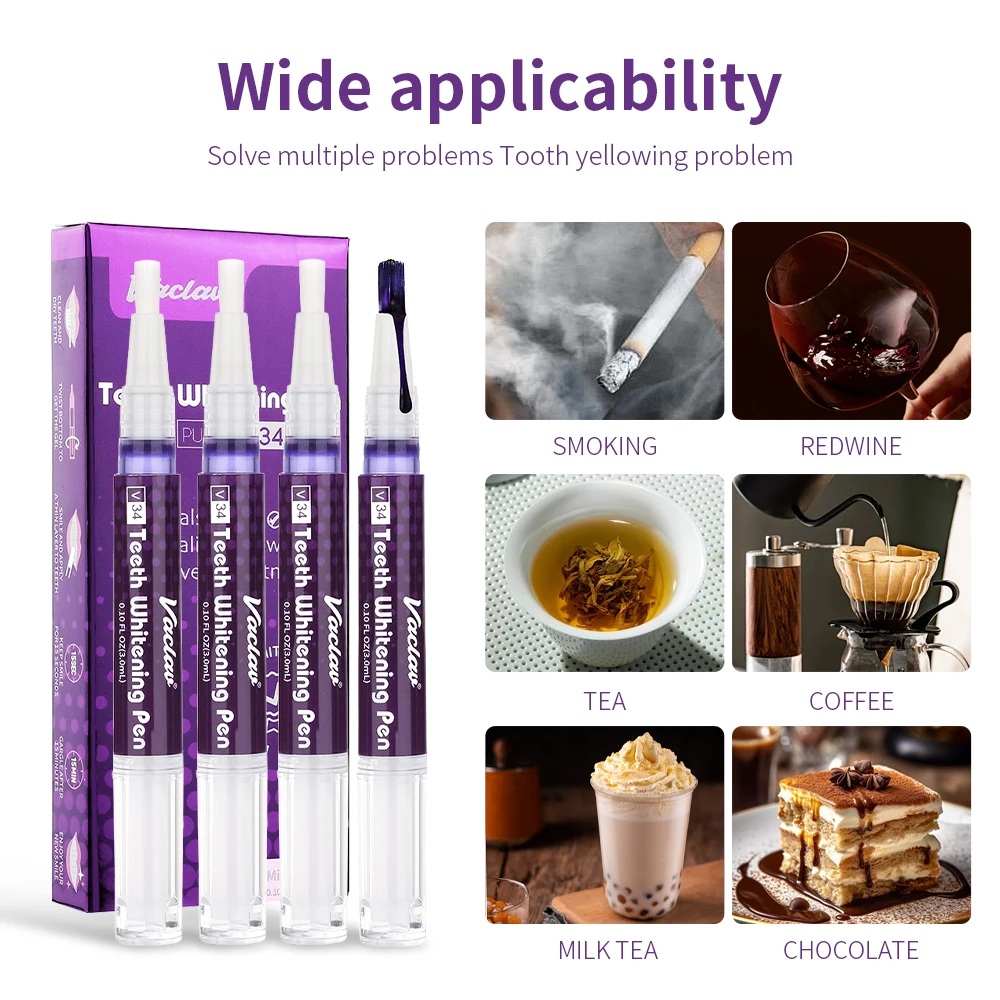 Vaclav V34 Purple Teeth Whiten - огляд і ціна Teeth Whitening Pens