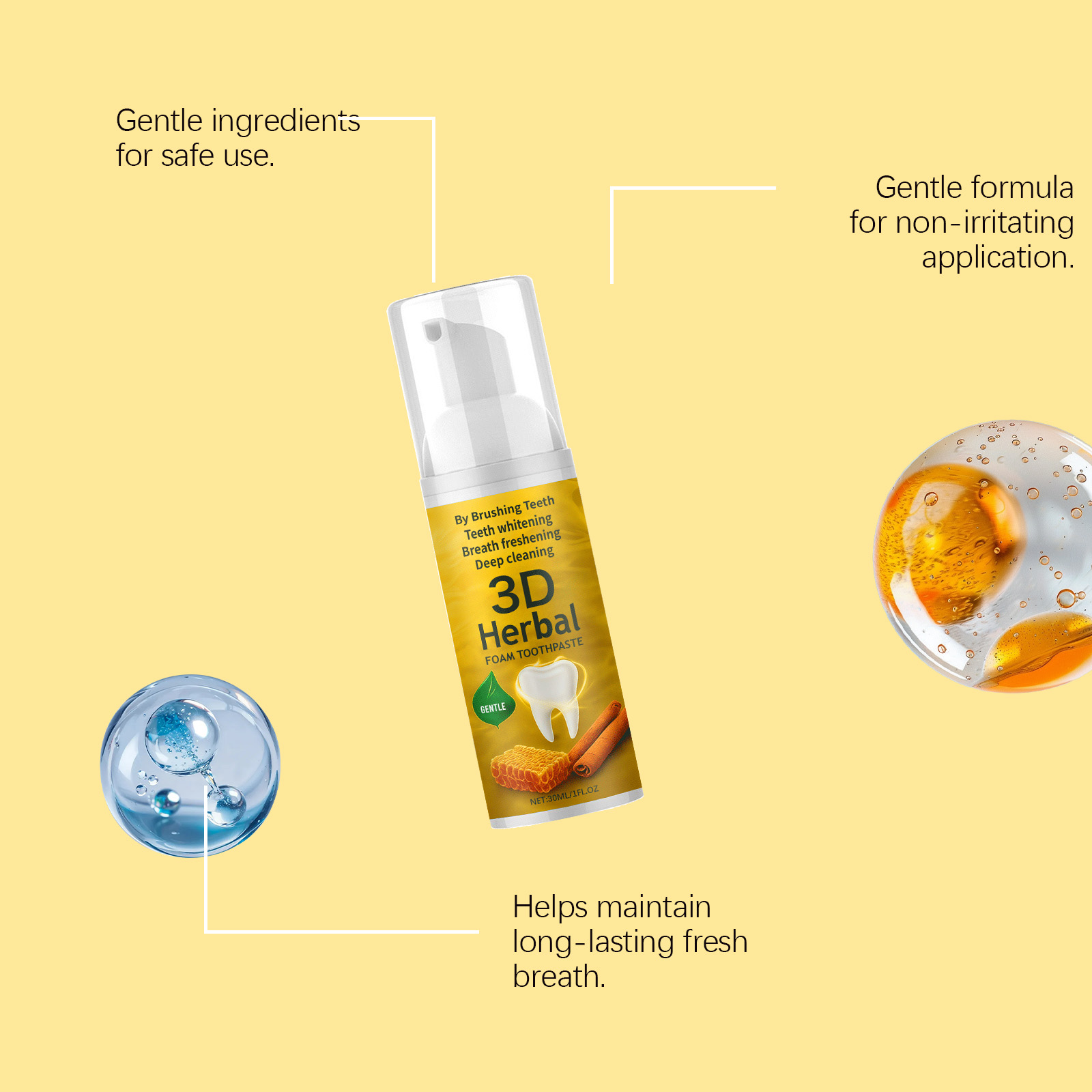 Herbal Toothpaste Organic Fluo - огляд і ціна Teeth Whitening Foam Toothpaste